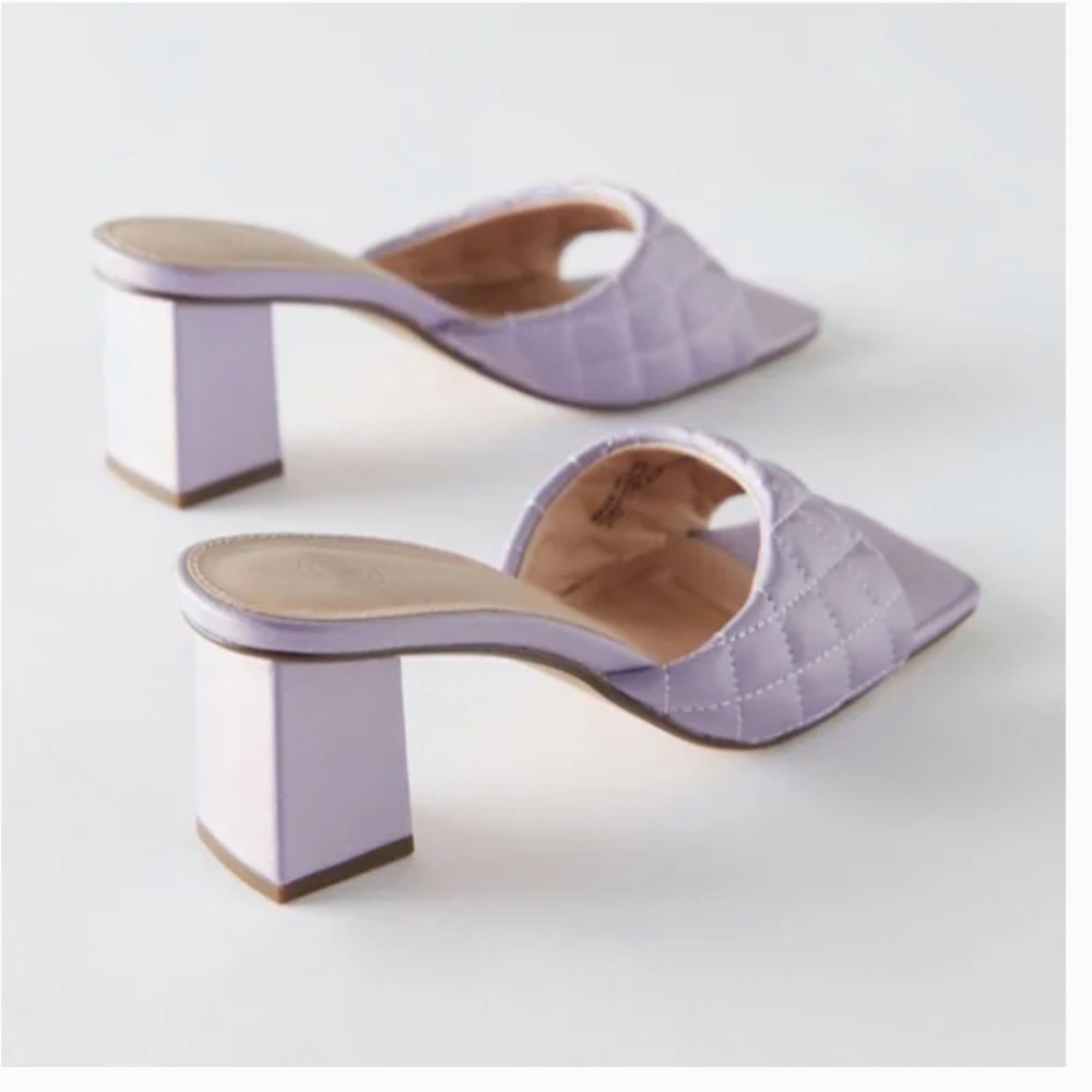 Callie Quilted Heeled Boho Peasant Hipster Hippie Art Farmhouse Hip Mule Heels